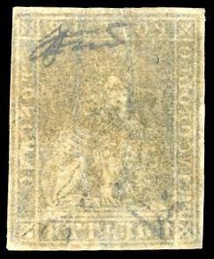 1857 - 1 q. nero, II emissione, ... 