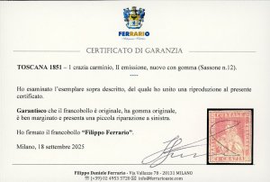 1857 - 1 crazia carminio, II ... 