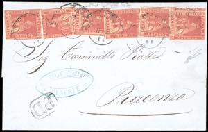 1859 - 1 crazia carminio, II emissione, ... 