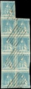1857 - 2 crazie azzurro, II emissione, ... 