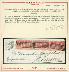 1859 - 1 crazia carminio, II ... 