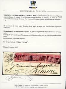 1859 - 1 crazia carminio, II ... 