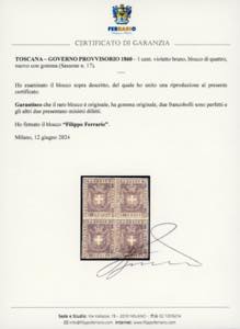 1860 - 1 cent. violetto bruno ... 