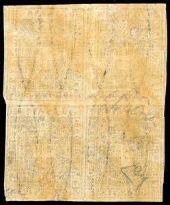 1860 - 10 cent. bruno (19), blocco ... 