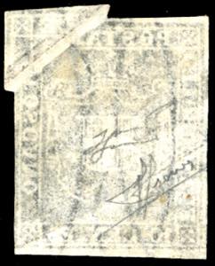 1860 - 10 cent. bruno nero (19a), ... 