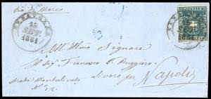 1861 - 20 cent. azzurro (20), ottimo stato, ... 