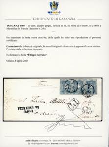 1860 - 20 cent. azzurro grigio, ... 