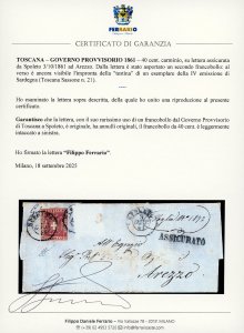 1861 - 40 cent. carminio (21), ... 