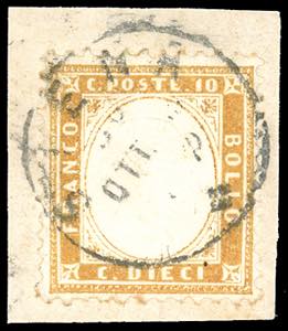 1862 - 10 cent. bistro giallastro (1), ... 