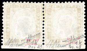1862 - 10 cent. bistro giallastro, ... 