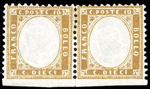 1862 - 10 cent. bistro giallastro, non ... 