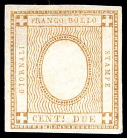 1862 - 2 cent. bistro per stampati, senza ... 