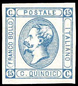 1863 - 15 cent. Litografico, I tipo (12), ... 
