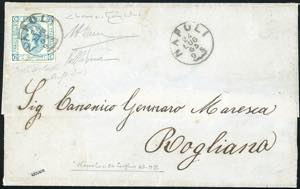 1863 - 15 cent. Litografico, falso per posta ... 