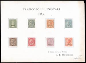 1863 - Foglietto Menabrea, cm. 22,3 x 16,3, ... 