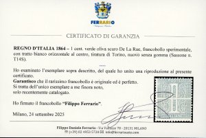 1864 - 1 cent. verde oliva scuro ... 