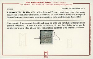 1864 - 1 cent. verde oliva scuro ... 