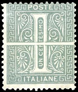 1864 - 1 cent. verde oliva scuro De La Rue, ... 