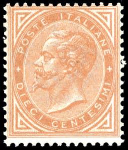 1863 - 10 cent. De La Rue, tiratura di ... 