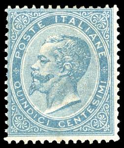 1863 - 15 cent. De La Rue, tiratura di ... 