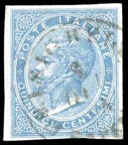 1863 - 15 cent. De La Rue, non dentellato ... 