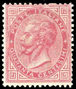 1863 - 40 cent. De La Rue, tiratura di ... 