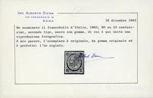1865 - 20 cent. su 15 cent. Ferro ... 