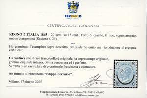 1865 - 20 cent. su 15 cent. Ferro ... 