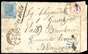 1876 - 20 cent. azzurro, tiratura di Torino ... 