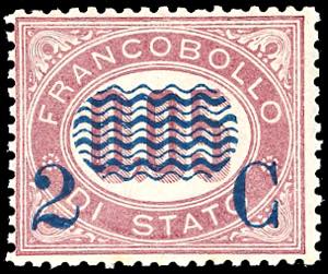 1878 - 2 cent. su 0,05 lire Servizio ... 