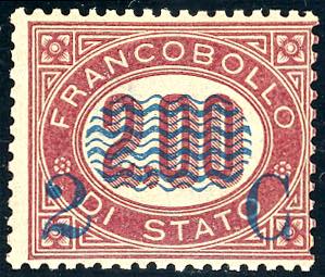 1878 - 2 cent. su 2 lire Servizio ... 