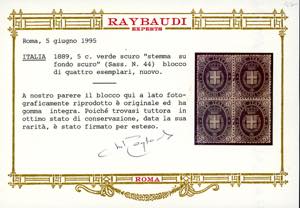 1889 - 5 cent. Stemma, fondo pieno ... 