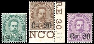 1890/91 - Umberto I soprastampati, serie ... 
