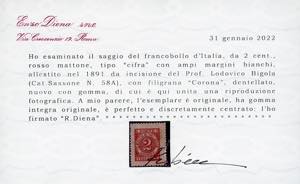 1891 - 2 cent. Umberto I, non ... 