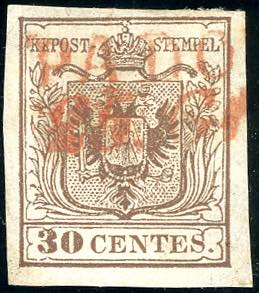 PADOVA, SD rosso punti R3 - 30 cent. (7b), ... 