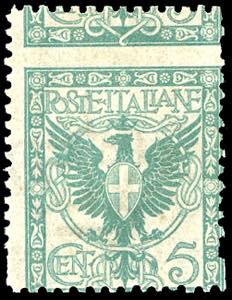 1901 - 5 cent. Floreale (70), dentellatura ... 