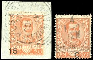1905 - 15 cent. su 20 cent., un esemplare ... 