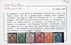 1905 - 1 lira saggi Michetti, ... 