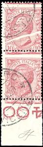 1906 - 10 cent. Leoni (82), dentellatura ... 