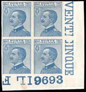 1908 - 25 cent. Michetti, non dentellato ... 