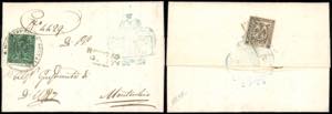 1854 - 5 cent. verde e, al verso, 25 cent. ... 