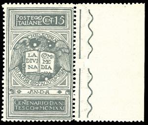 1921 - 15 cent. grigio Dante, non emesso ... 