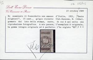 1921 - 15 cent. grigio violetto ... 