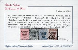 1922 - Congresso Filatelico, ... 