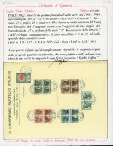 1922 - Congresso Filatelico, ... 
