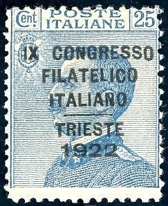 1922 - 25 cent. Congresso Filatelico ... 