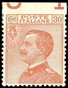 1922 - 30 cent. Michetti, non dentellato in ... 