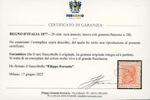1877 - 20 cent. ocra arancio (28), ... 