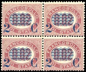 1878 - 2 cent. su 0,02 lire Servizio ... 