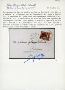 1880 - 2 cent. su 1 lira Servizio ... 